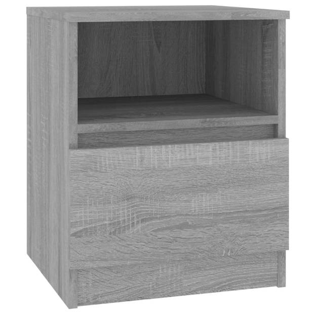 vidaXL Nachtkastjes 2 st 40x40x50 cm bewerkt hout grijs sonoma eiken