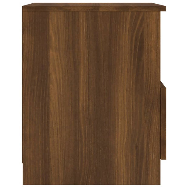 vidaXL Nachtkastjes 2 st 40x40x50 cm bewerkt hout bruin eikenkleur