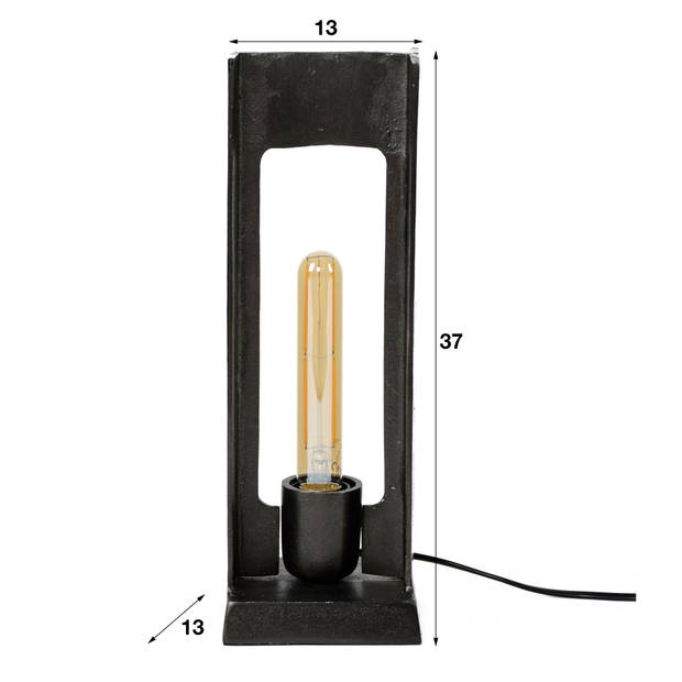 Hoyz - Tafellamp H-profiel - Industriele Lamp - Grijs/Zwart