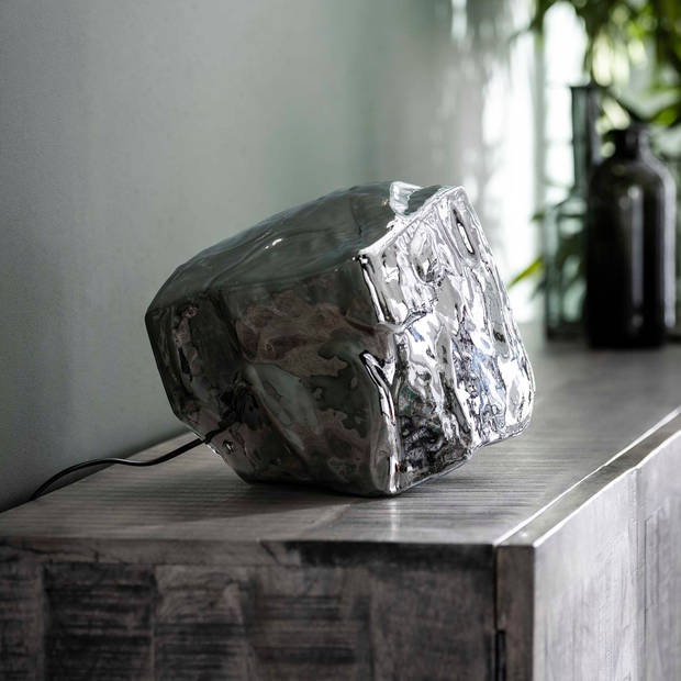 Hoyz - Tafellamp Rock Chromed - Industrieel - Lamp in Rots