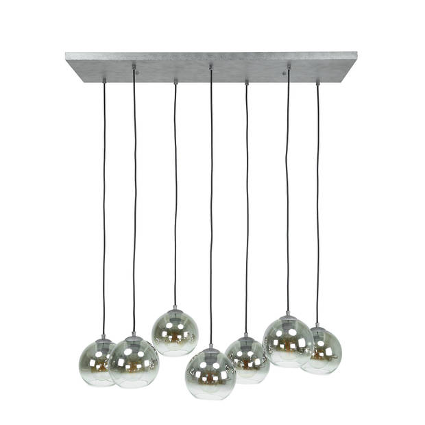 Hoyz - Hanglamp Bubble Shaded - 7 Lampen - Industrieel - Grijs/Zwart