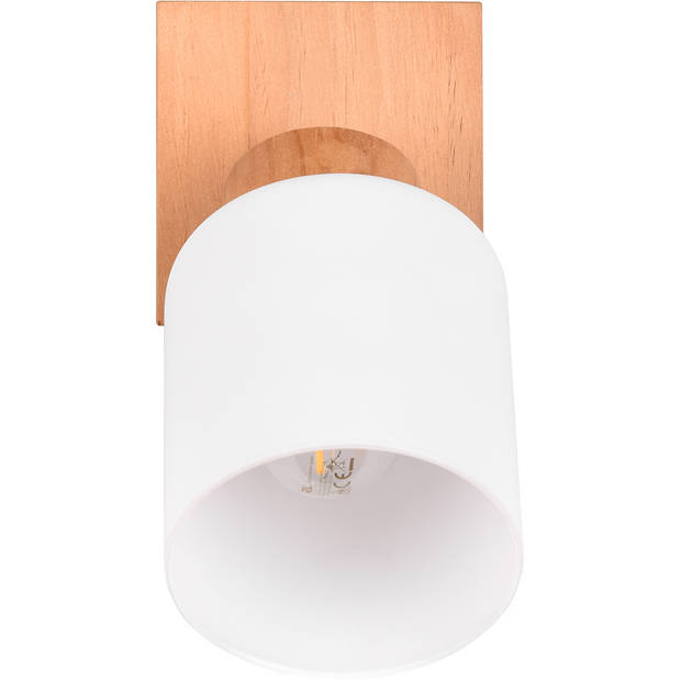 LED Wandspot - Wandverlichting - Trion Asmara - E14 Fitting - Vierkant - Mat Bruin - Hout