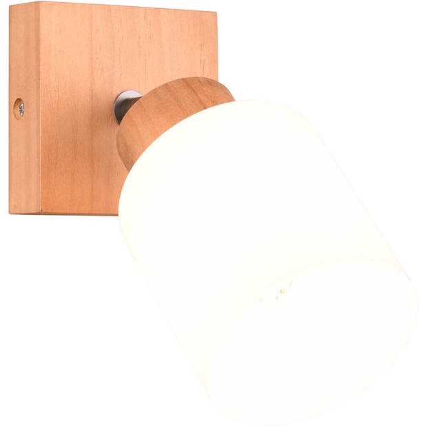 LED Wandspot - Wandverlichting - Trion Asmara - E14 Fitting - Vierkant - Mat Bruin - Hout