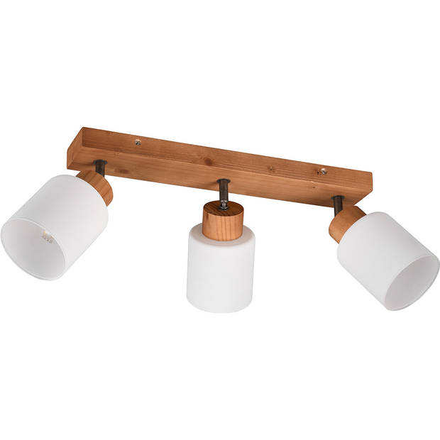 LED Plafondspot - Plafondverlichting - Trion Asmara - E14 Fitting - 3-lichts - Rechthoek - Mat Bruin - Hout