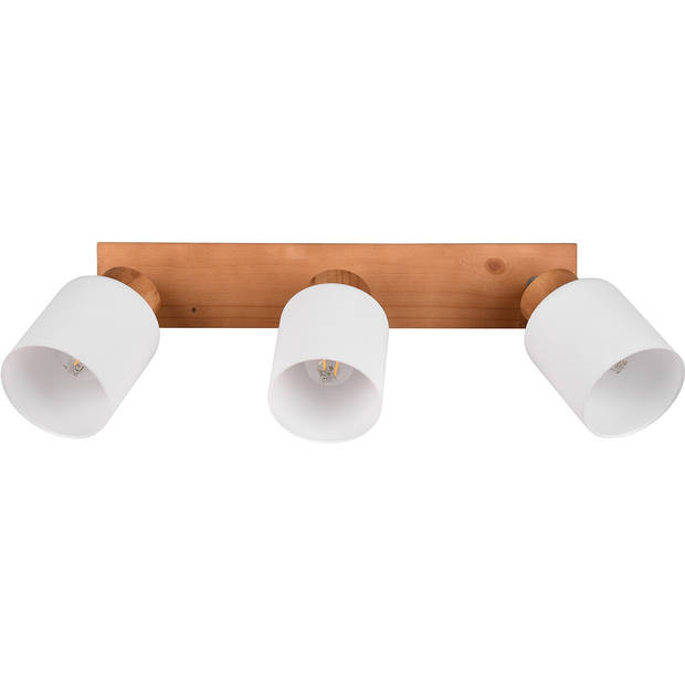 LED Plafondspot - Plafondverlichting - Trion Asmara - E14 Fitting - 3-lichts - Rechthoek - Mat Bruin - Hout