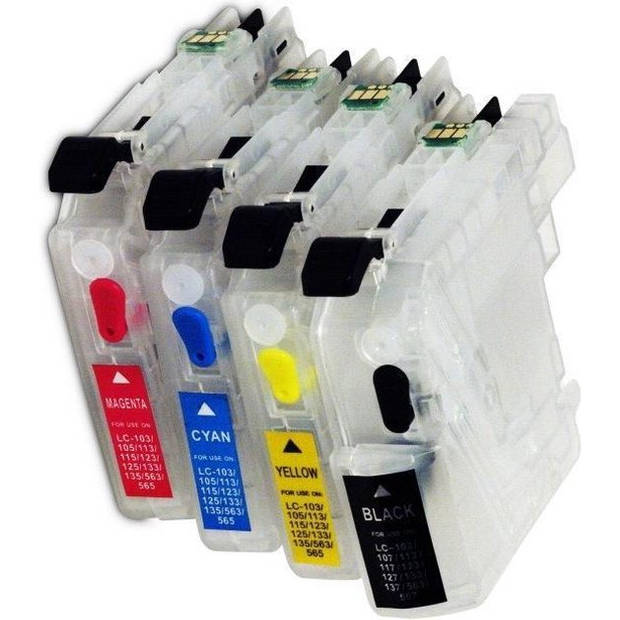 Inktmedia® - Geschikt Brother LC-125 / LC-127 serie Navulbare cartridges met ARC CHIP