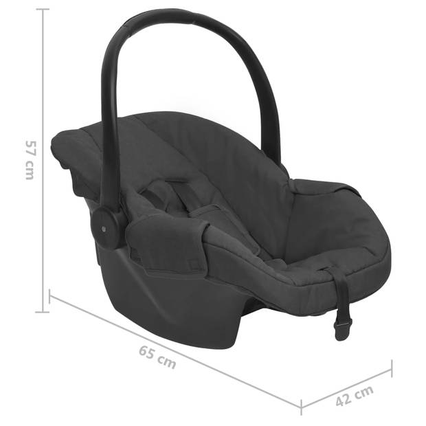 The Living Store Babyautostoel - Veiligheidszitje - Antraciet/Zwart - 42 x 65 x 57 cm