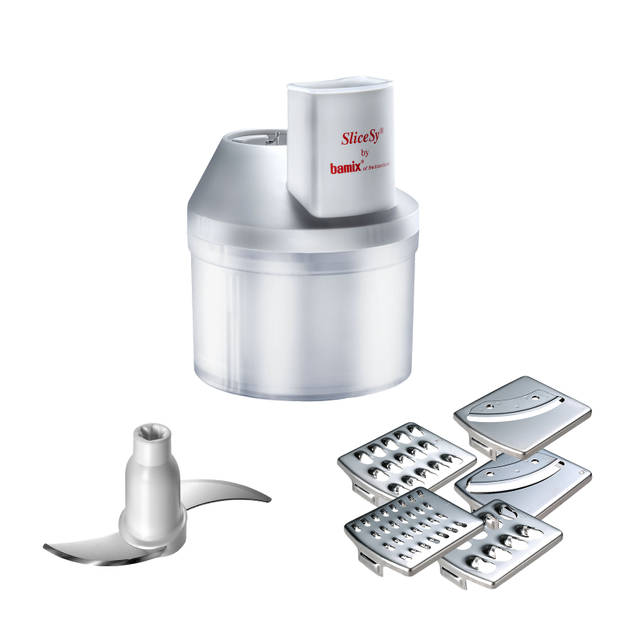 Bamix SliceSy Keukenmachine Voor Staafmixer - Grijs - Met 6 Accessoires