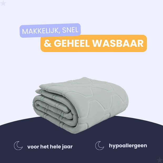 HappyBed Grijs 200x200 - Wasbaar dekbed zonder overtrek - Bedrukt dekbed zonder hoes