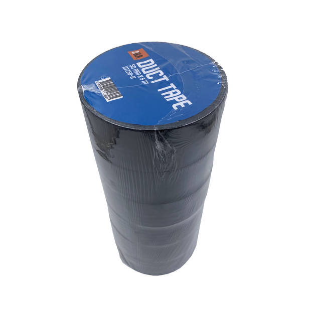 DULA Duct tape - Zwart - 50 mm x 50m - 6 Rollen Ducktape - Reparatie tape