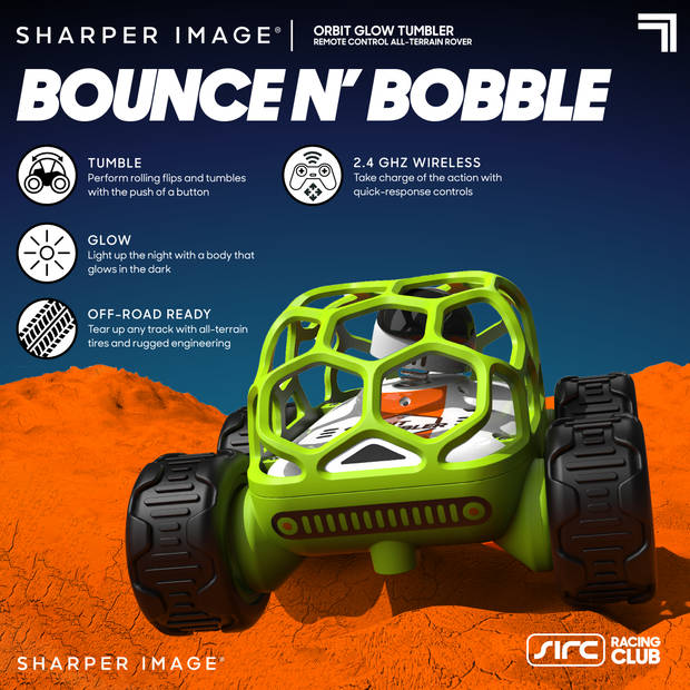 Sharper Image RC Orbit bestuurbare auto - Geschikt voor alle terreinen - Stunt / flip auto - Glow in de dark