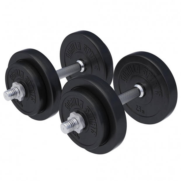 Gorilla Sports Dumbellset - Halterset - Kunststof - 20 kg