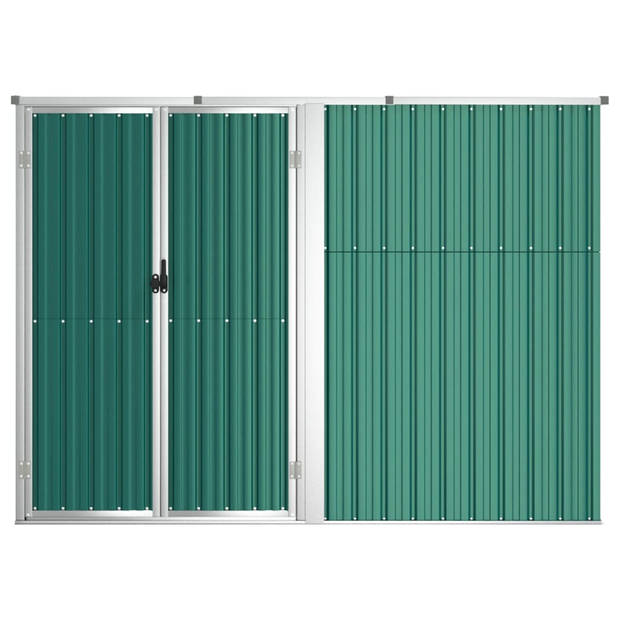 vidaXL Tuinschuur 225x89x161 cm gegalvaniseerd staal groen