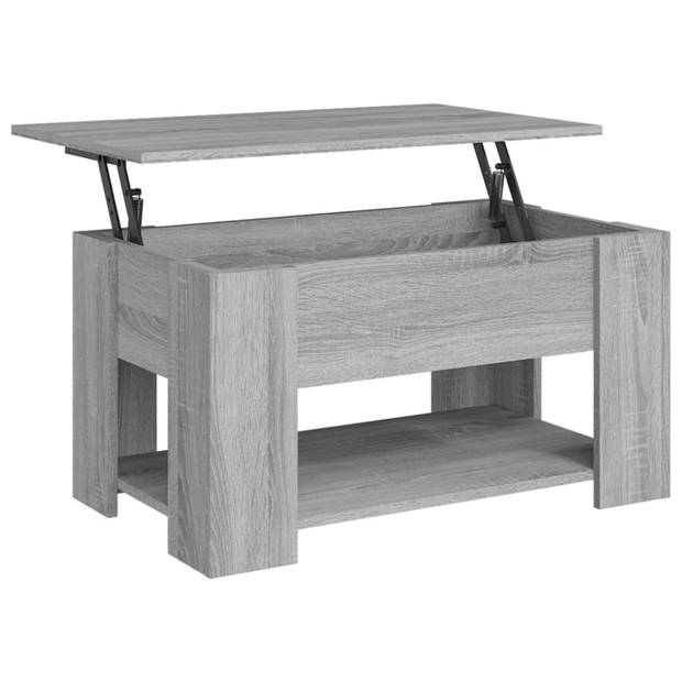 vidaXL Salontafel 79x49x41 cm bewerkt hout grijs sonoma eikenkleurig