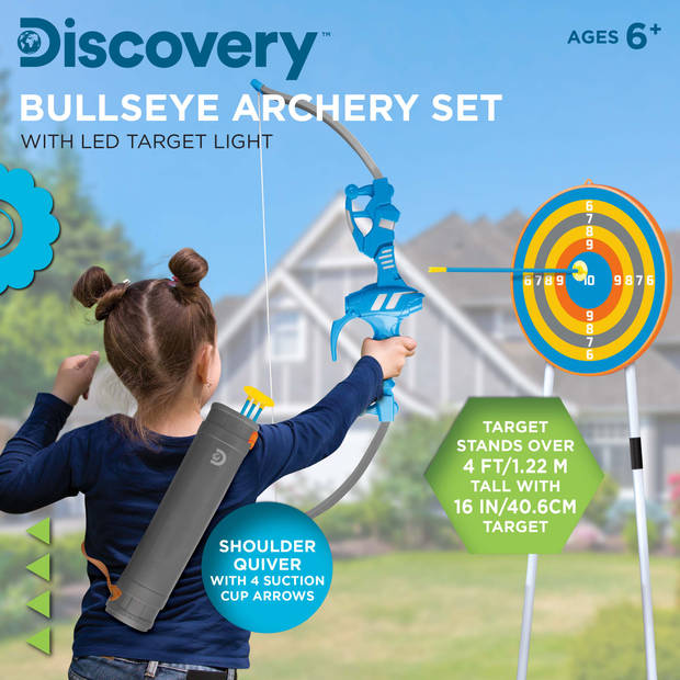 Discovery Kids Bullseye Boogschietset met led lamp om te richten -
