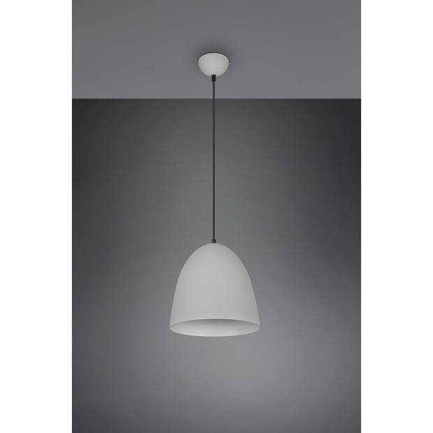 LED Hanglamp - Hangverlichting - Trion Lopez - E27 Fitting - 1-lichts - Rond - Mat Grijs - Aluminium