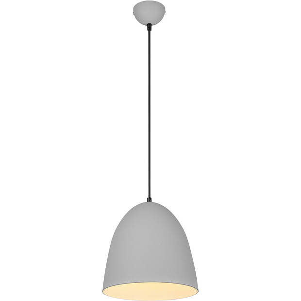 LED Hanglamp - Hangverlichting - Trion Lopez - E27 Fitting - 1-lichts - Rond - Mat Grijs - Aluminium