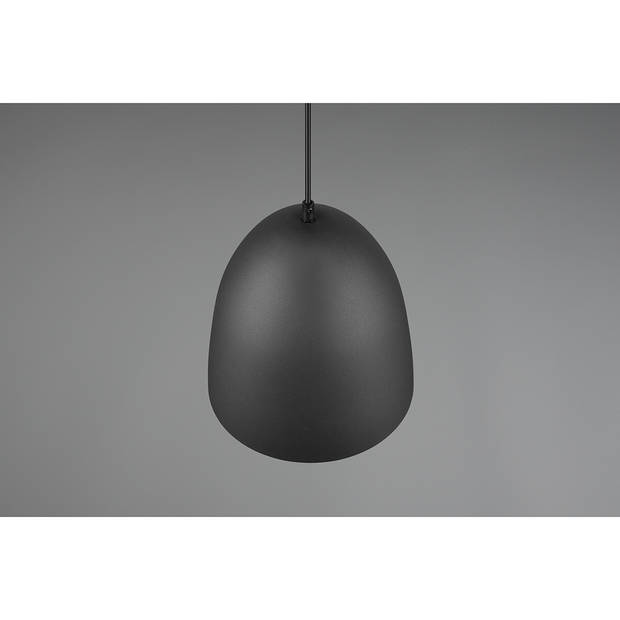 LED Hanglamp - Hangverlichting - Trion Lopez - E27 Fitting - 1-lichts - Rond - Mat Zwart/Goud - Aluminium