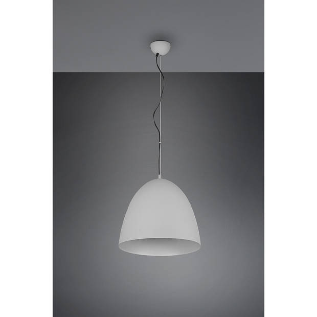 LED Hanglamp - Hangverlichting - Trion Lopez XL - E27 Fitting - 1-lichts - Rond - Mat Grijs - Aluminium