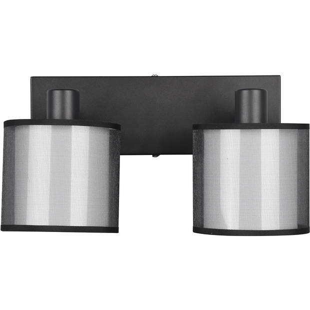 LED Plafondspot - Plafondverlichting - Trion Bidon - E14 Fitting - 2-lichts - Rechthoek - Mat Zwart - Aluminium