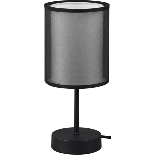 LED Tafellamp - Tafelverlichting - Trion Bidon - E14 Fitting - Rond - Mat Zwart - Aluminium