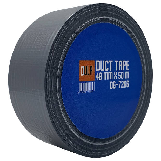 DULA Duct tape - Grijs - 50 mmx50m - 1 Rol Ducktape - Zilver - Reparatie tape