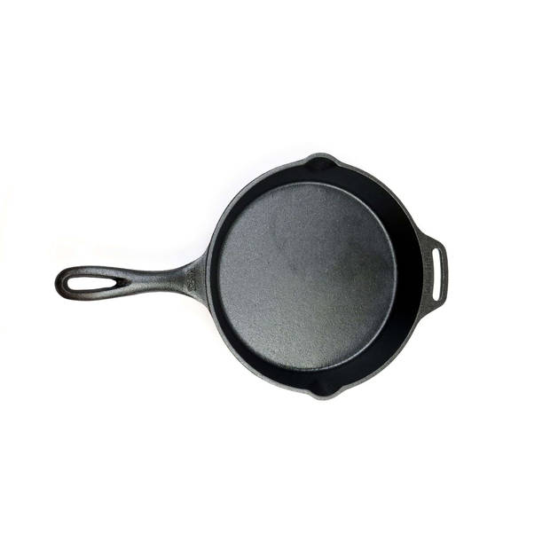 Valhal - Skillet Koekenpan Gietijzer met Steel Ø 25 cm - Gietijzer - Zwart