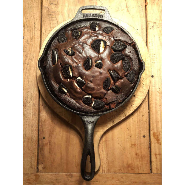 Valhal - Skillet Koekenpan Gietijzer met Steel Ø 25 cm - Gietijzer - Zwart