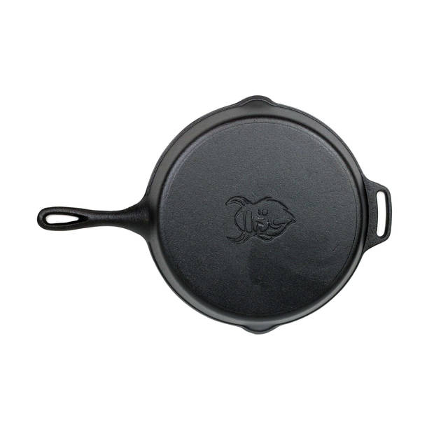 Valhal - Skillet Koekenpan Gietijzer met Steel Ø 30 cm - Gietijzer - Zwart