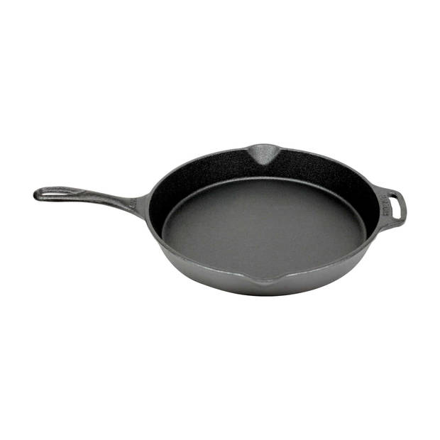 Valhal - Skillet Koekenpan Gietijzer met Steel Ø 30 cm - Gietijzer - Zwart