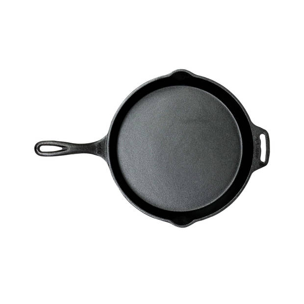 Valhal - Skillet Koekenpan Gietijzer met Steel Ø 30 cm - Gietijzer - Zwart