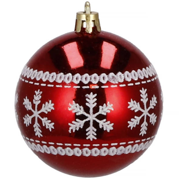 Kerstballen 30 Stuks 7 cm Rood/Wit