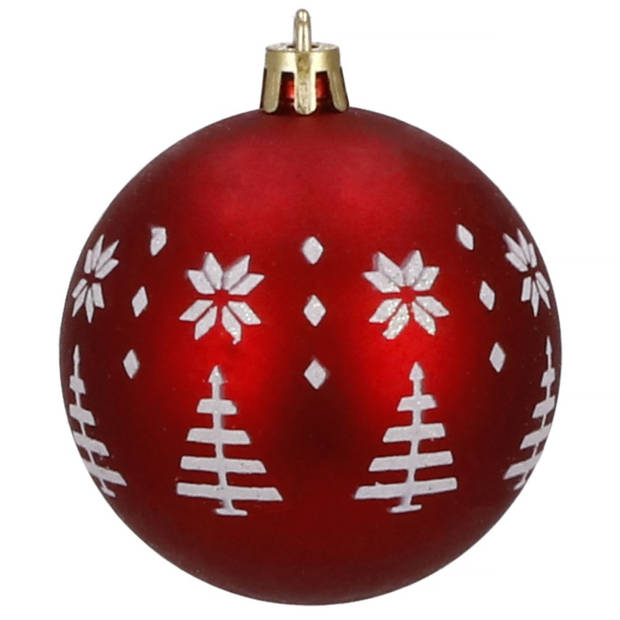 Kerstballen 30 Stuks 7 cm Rood/Wit