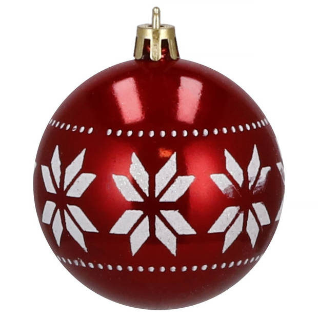 Kerstballen 30 Stuks 7 cm Rood/Wit