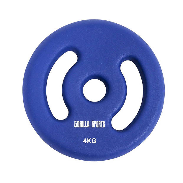 Gorilla Sports Gewichtsschijf - Halterschijven - 2 x 4 kg - Vinyl - Rubber coating - Gietijzer - 30 mm