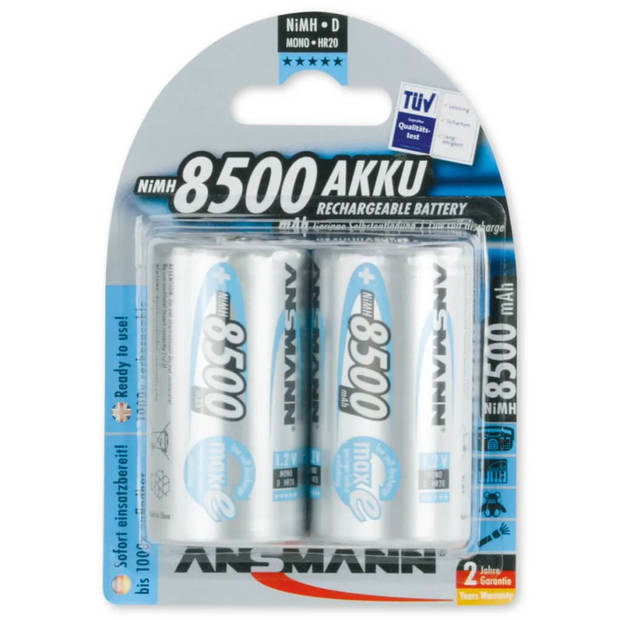 Ansmann Oplaadbare batterijen Mono D HR20 2 stuks 8500 mAh 5035362