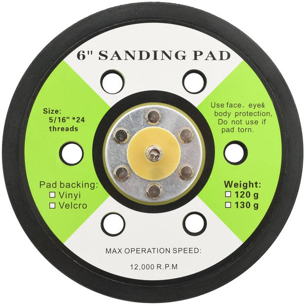 vidaXL Schuurpads met 6 gaten 15 cm 3 st