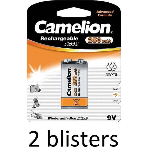 2x Camelion NH-9V250BP1 Rechargeable battery Nikkel-Metaalhydride (NiMH)