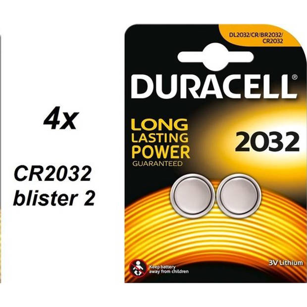 Duracell CR2032 Lithium Batterijen 3V - 4 x 2 blister
