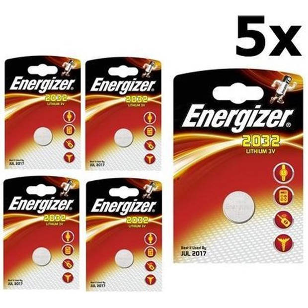 5 Stuks Energizer CR2032 3V Lithium batterij