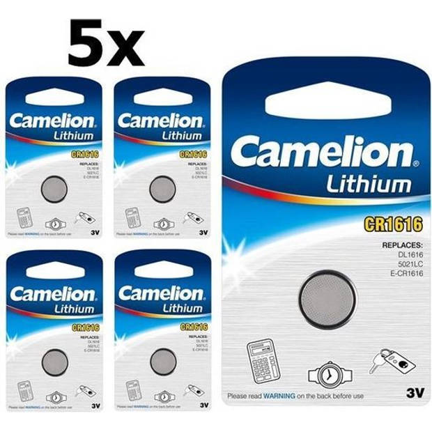 5 Stuks Camelion CR1616 3v lithium knoopcelbatterij