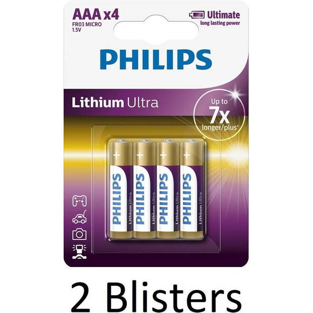 Stuks Blisters A St Philips Aaa Lithium Ultra Batterijen Blokker