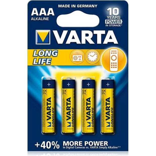 Varta Longlife Batterie Wegwerpbatterij Aaa Alkaline Blokker