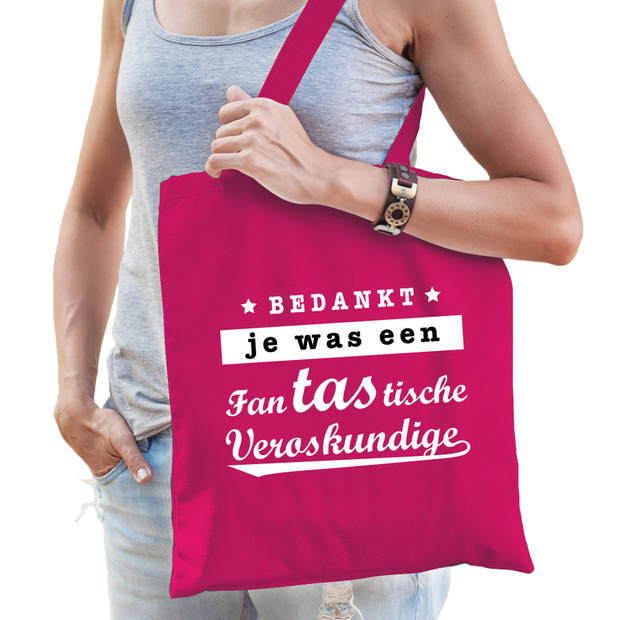 Verloskundige cadeau tas fuchsia roze voor dames - Feest Boodschappentassen