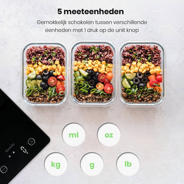 Formilo Digitale Keukenweegschaal - Zwart