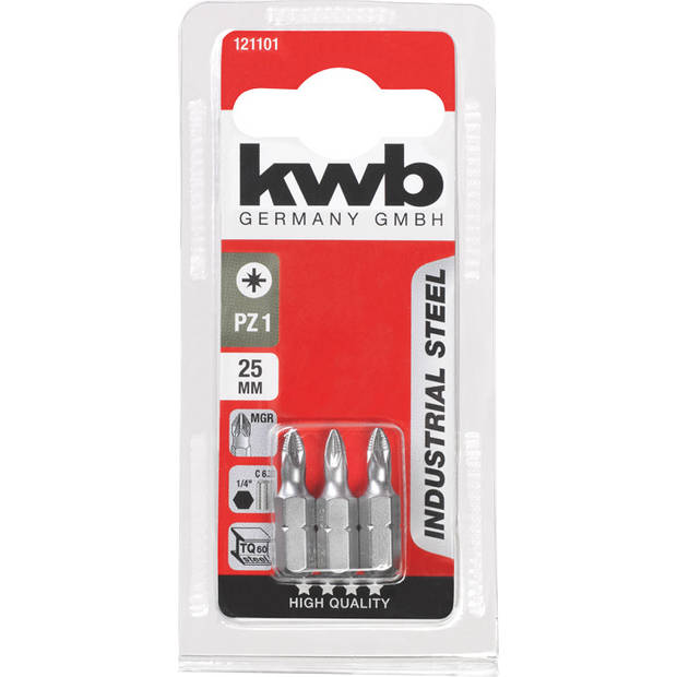 KWB Bit Pozidriv 1 - 25 mm INDUSTRIAL STEEL - 3 stuks