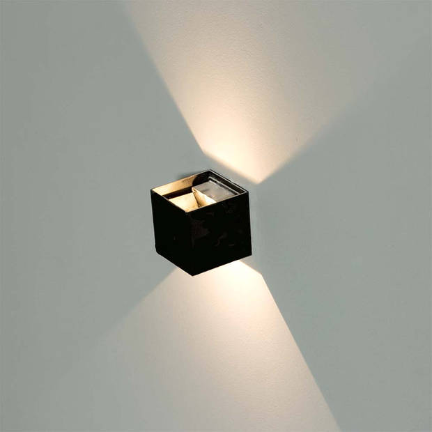 V-TAC VT-759-B-N Vierkante LED wandlamp - Bridgelux - Zwart - IP65 - 5W - 700 Lumen - 3000K