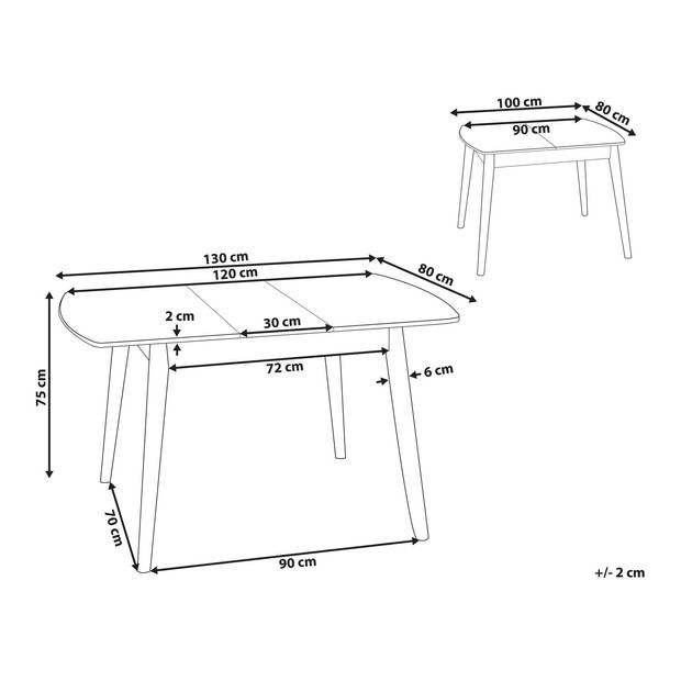 Beliani TOMS - Eettafel-Lichte houtkleur-MDF