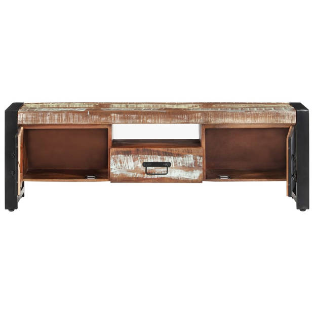 The Living Store TV-meubel - Houten - Gerecycled - Multikleurig - 120x30x40cm