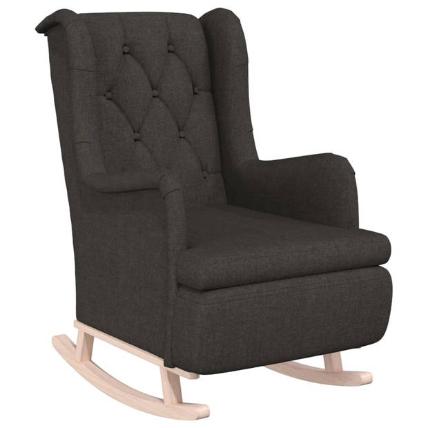 The Living Store Fauteuil Schommelpoten Donkergrijs 65x91x100 cm - Hoogwaardige stof